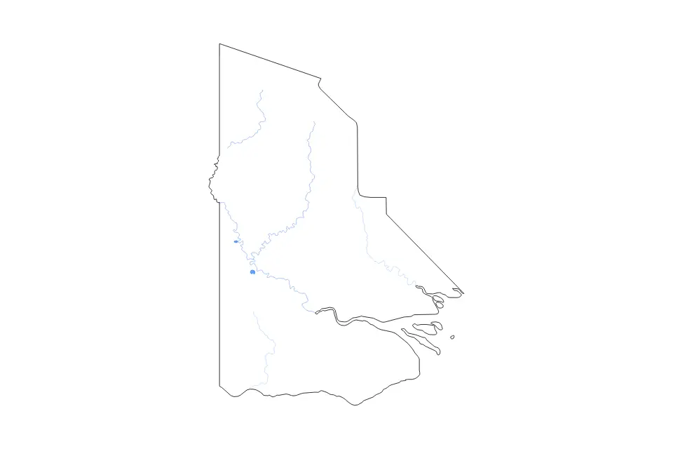 Mapa de Western, Papua New Guinea de tipo contorno, lagos y ríos para Oceanía, con contorno, lagos y ríos con elementos de agua como Lake Ambuve y Bai Lagoon.