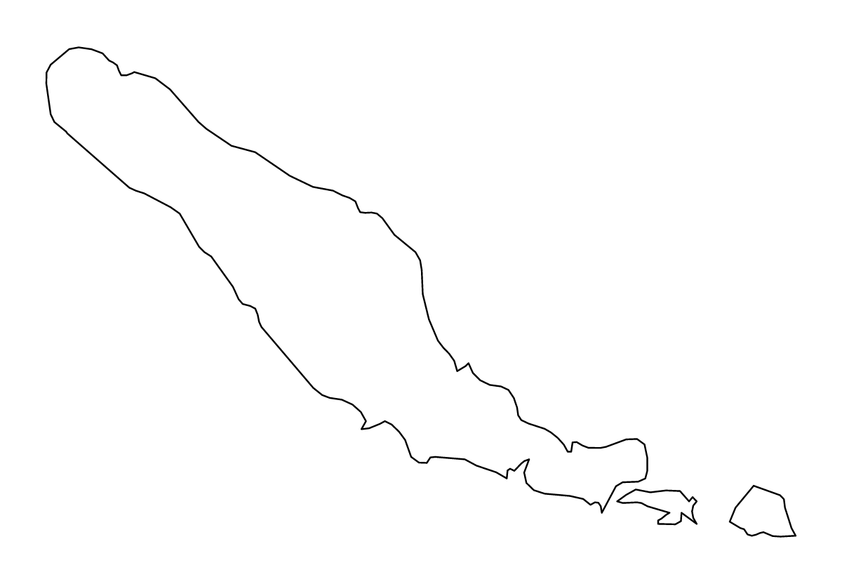 Mapa de contorno de Choiseul, Solomon Islands.