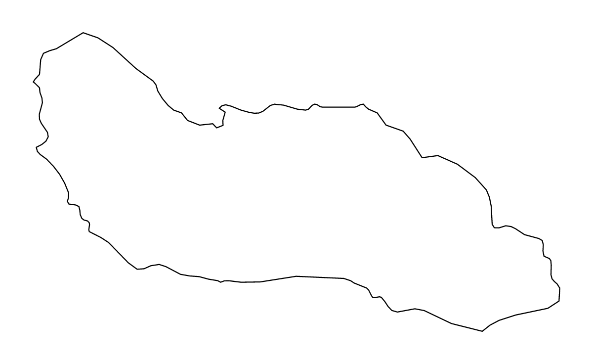 Mapa de contorno de Guadalcanal, Solomon Islands.