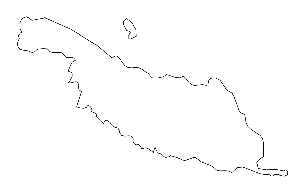 Mapa de contorno de Makira-Ulawa, Solomon Islands.