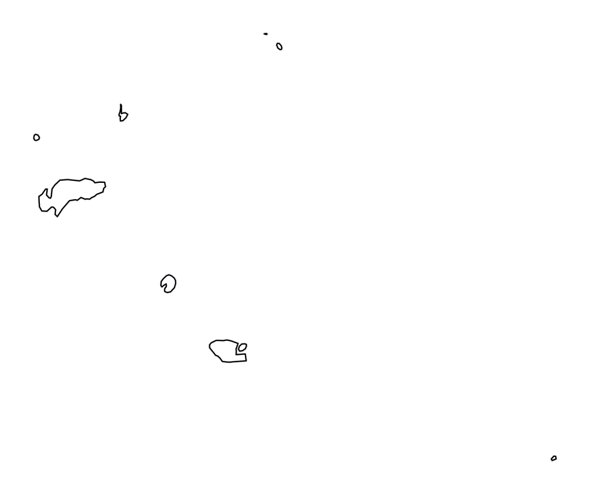 Mapa de contorno de Temotu, Solomon Islands.