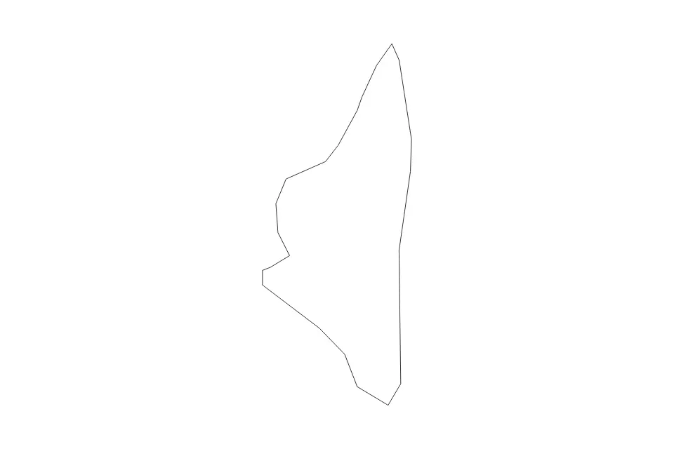 Outline map of ʻEua Administrative Area, Tonga with subdivision borders.