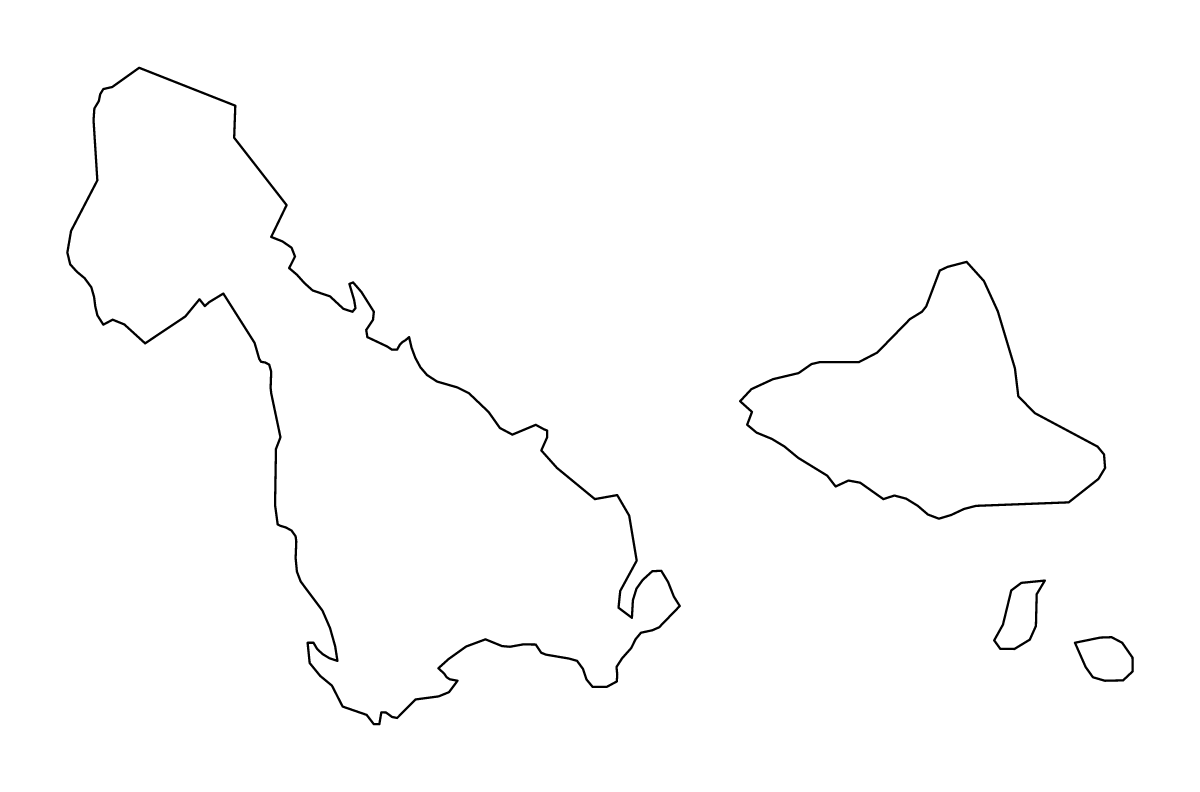 Carte de contour de Malampa, Vanuatu.