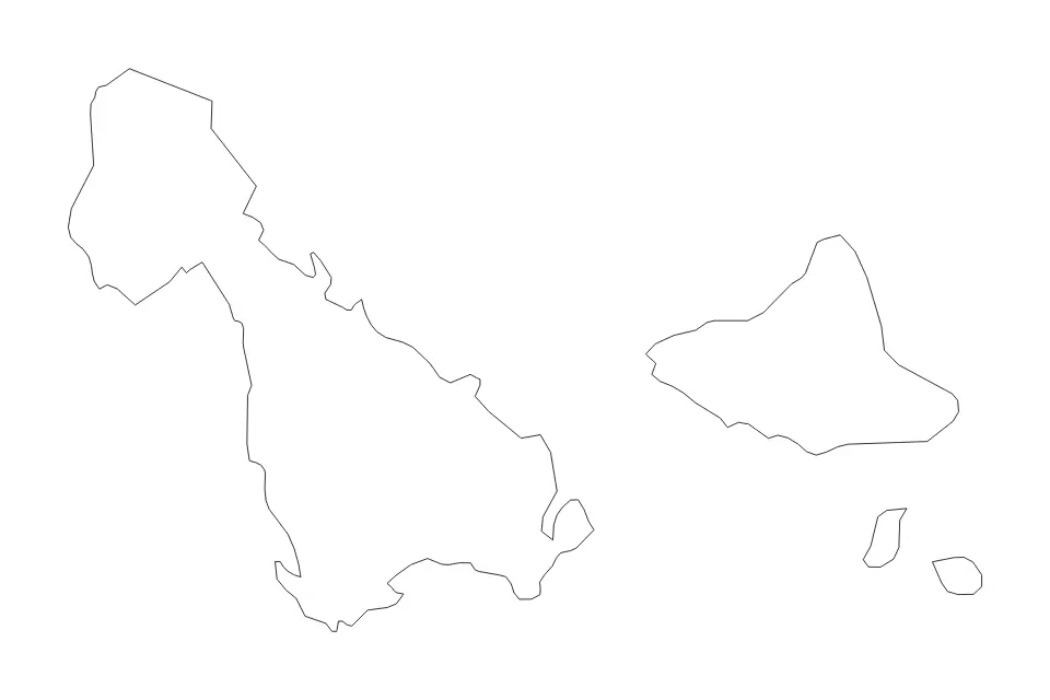 Outline map of Malampa, Vanuatu with subdivision borders.
