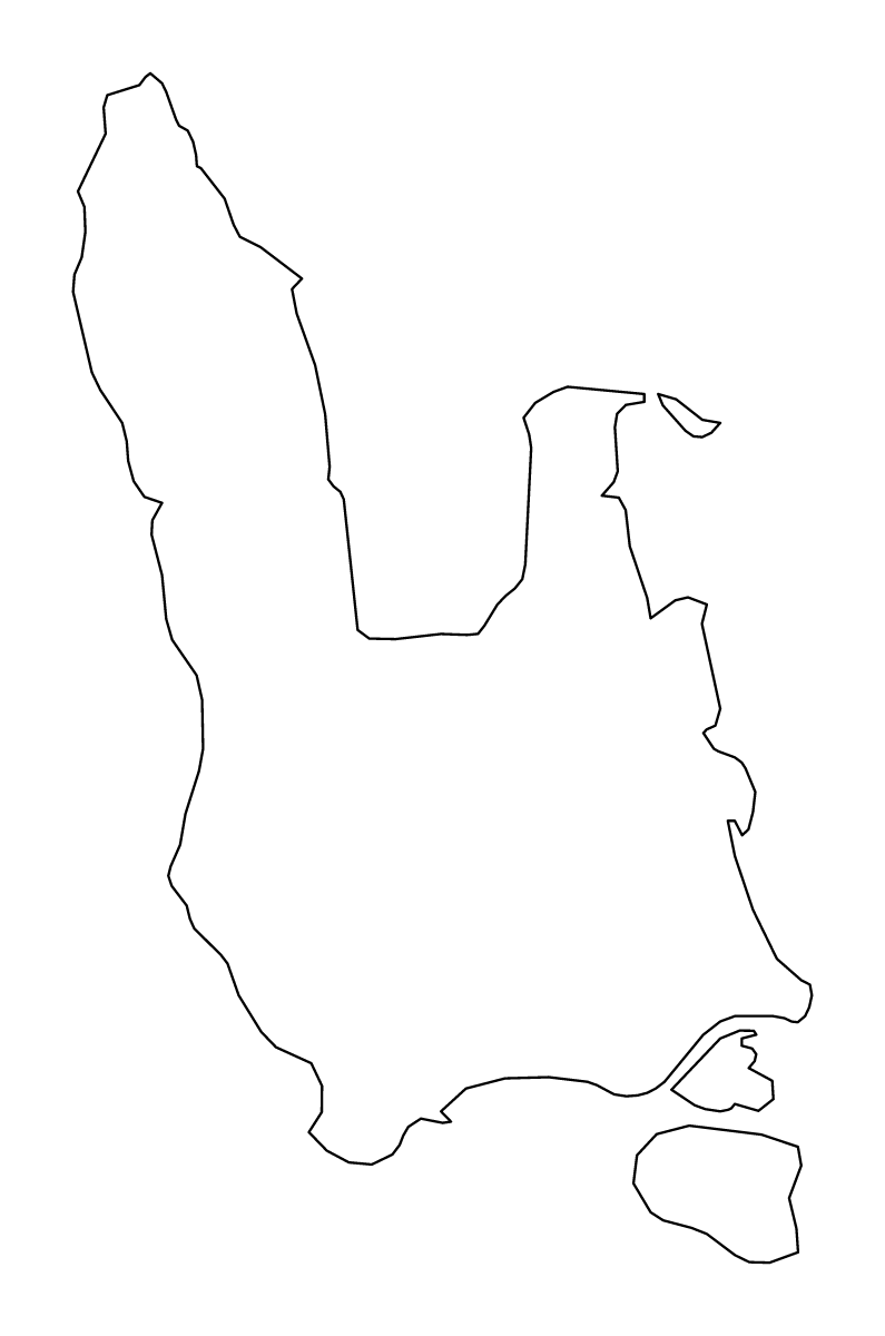 Mapa de contorno de Sanma, Vanuatu.