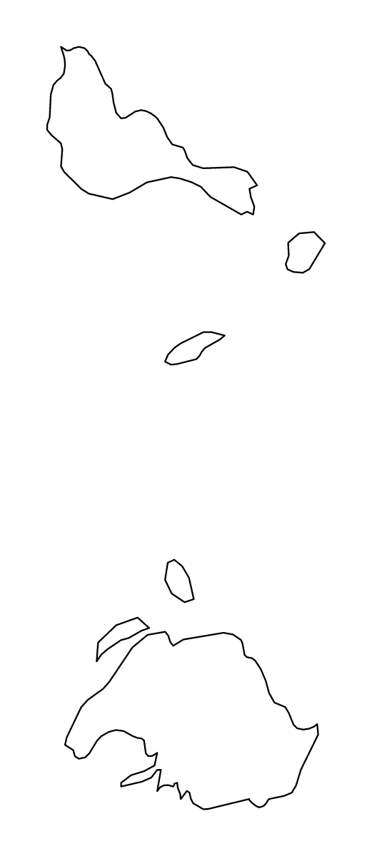 Mapa de contorno de Shefa, Vanuatu.