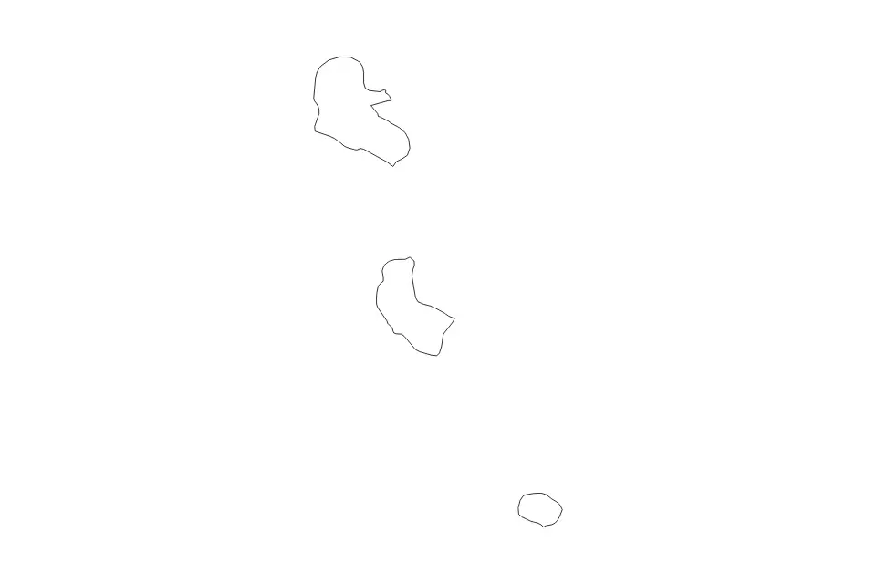Outline map of Tafea, Vanuatu with subdivision borders.