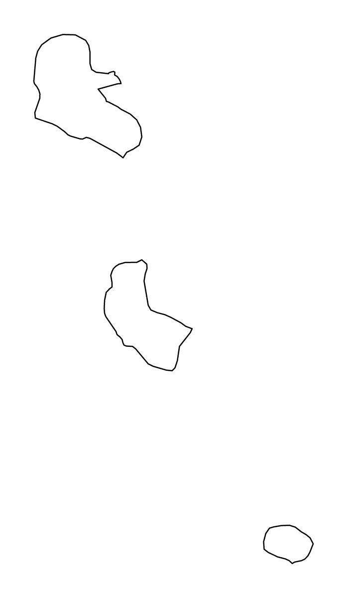 Carte de contour de Tafea, Vanuatu.