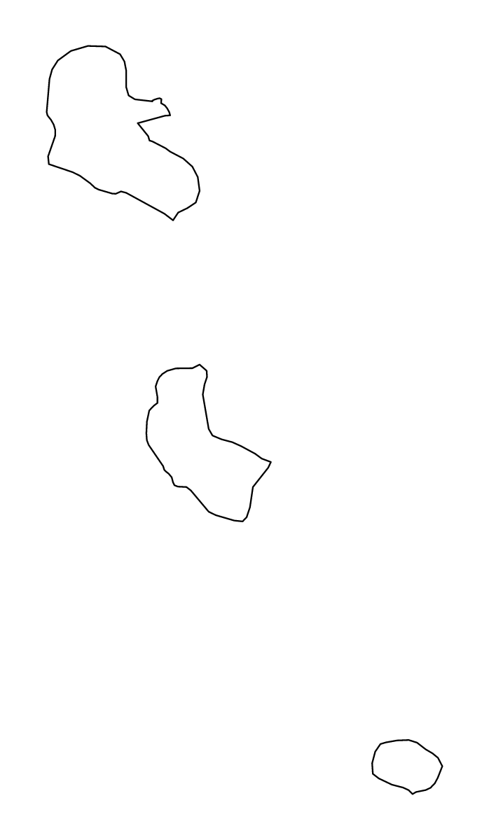 Mapa de contorno de Tafea, Vanuatu.