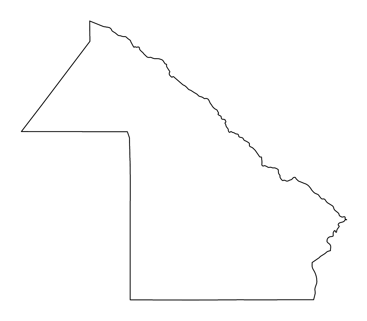 Carte de contour de Chaco, Argentina avec rivières.