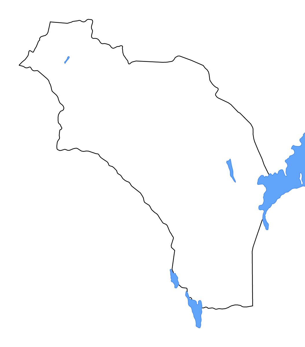 Carte de contour de La Rioja, Argentina avec lacs et rivières.