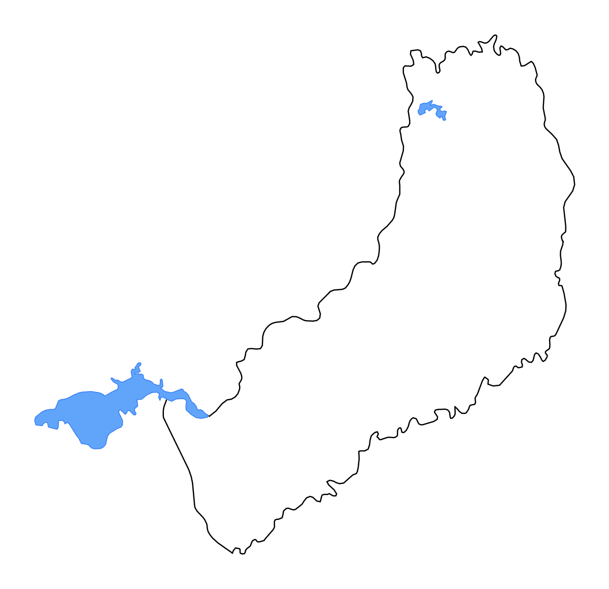 Carte de contour de Misiones, Argentina avec lacs et rivières.