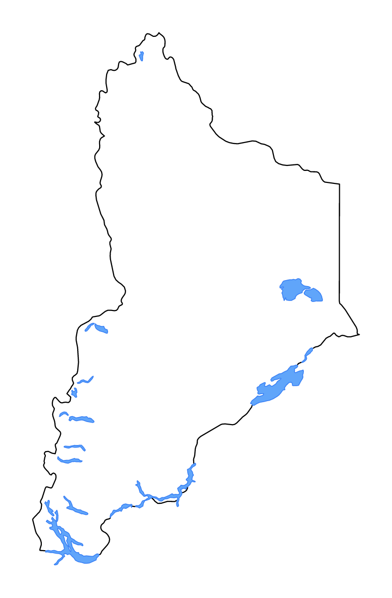 Carte de contour de Neuquén, Argentina avec lacs et rivières.