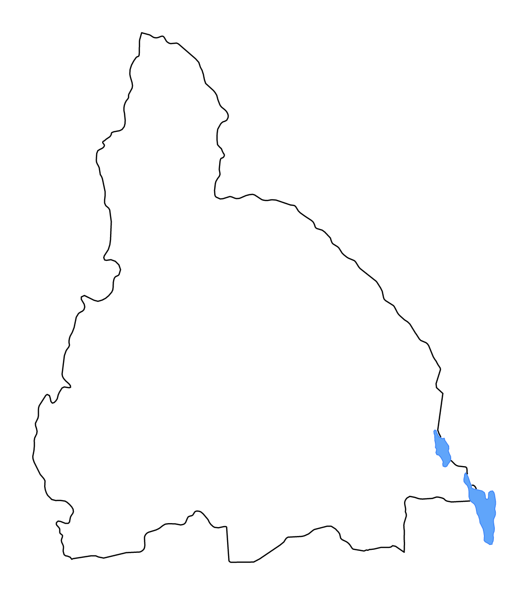 Carte de contour de San Juan, Argentina avec lacs et rivières.