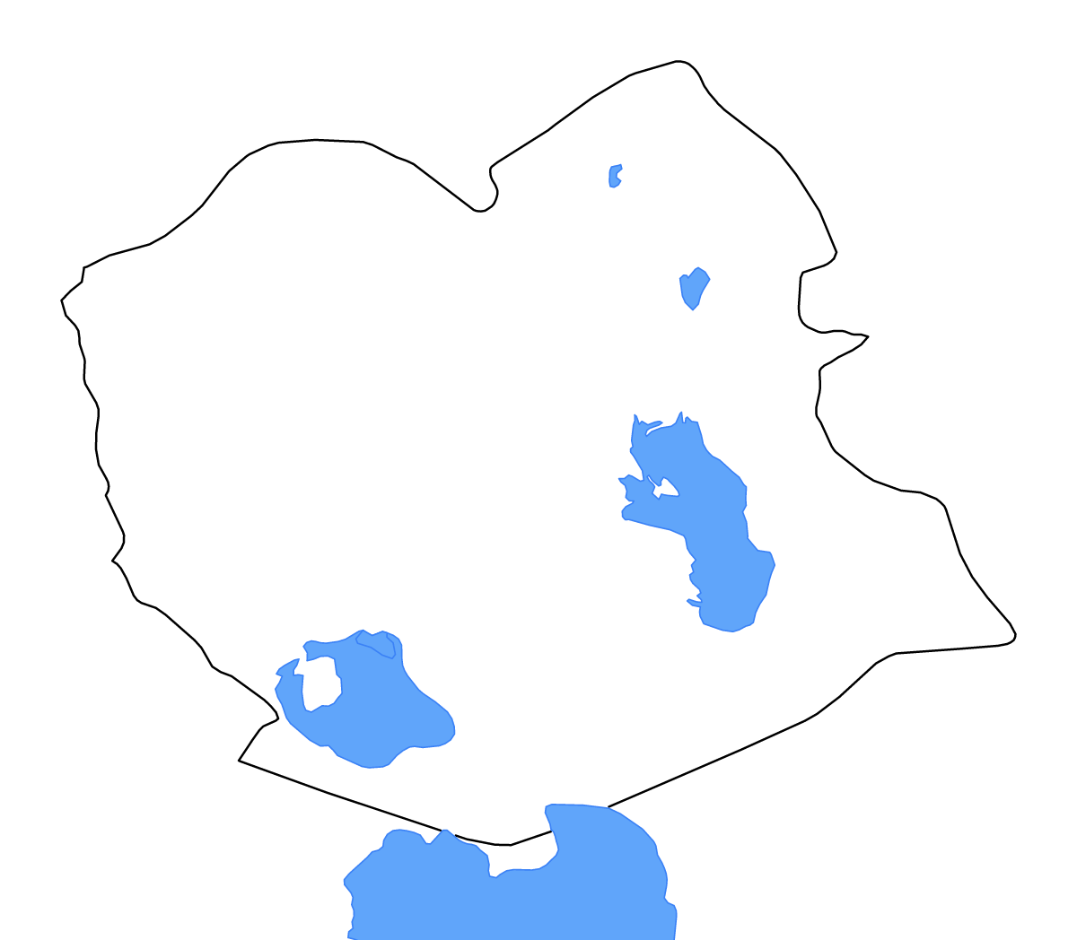 Mapa de contorno de Oruro, Bolivia con lagos y ríos.