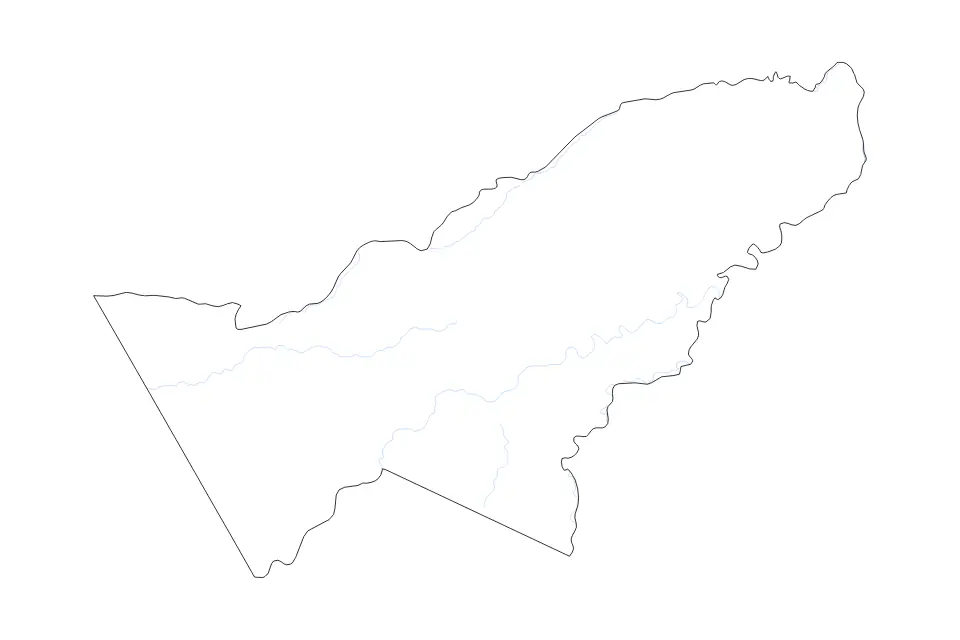 Mapa de Pando, Bolivia de tipo contorno y ríos para América del Sur, con contorno y ríos con límites limpios.