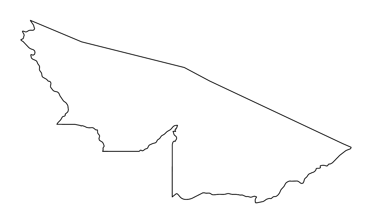 Mapa de contorno de Acre, Brazil con ríos.