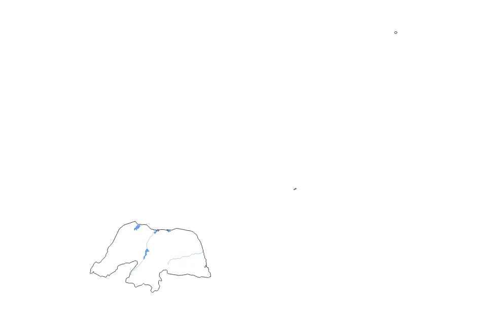 Outline map of Rio Grande do Norte, Brazil with subdivision borders and major lakes and rivers.