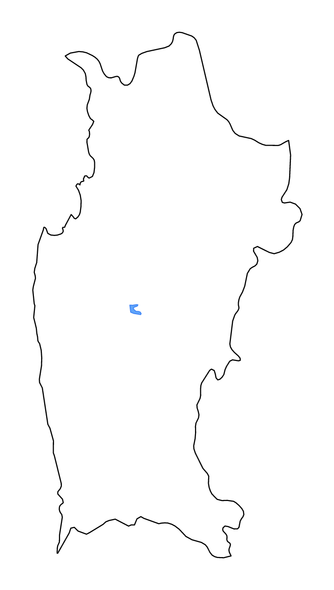Mapa de contorno de Coquimbo, Chile con lagos y ríos.