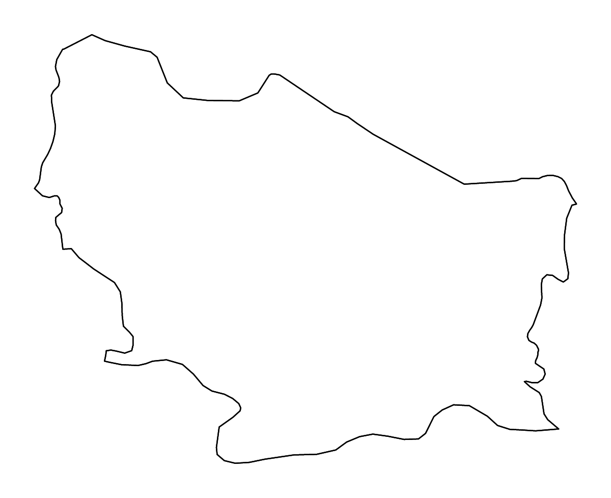 Mapa de contorno de Ñuble, Chile con ríos.
