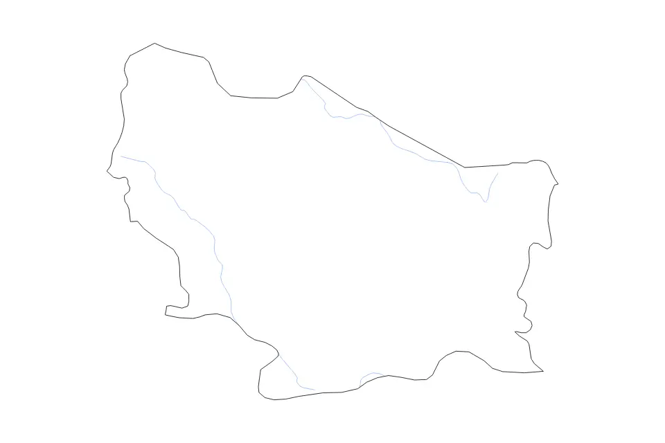 Mapa de Ñuble, Chile de tipo contorno y ríos para América del Sur, con contorno y ríos con límites limpios.