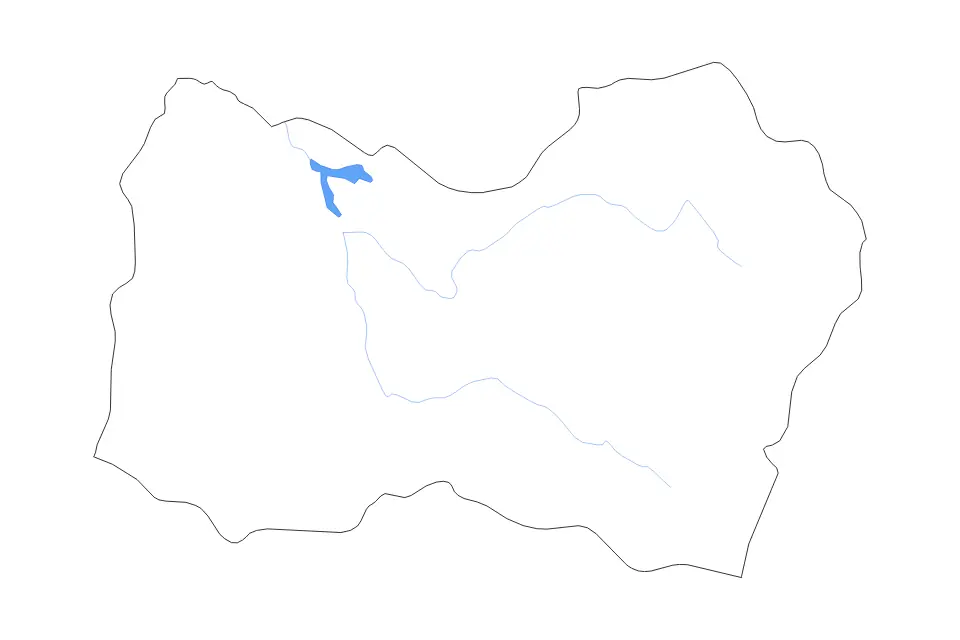 Mapa de O'Higgins, Chile de tipo contorno, lagos y ríos para América del Sur, con contorno, lagos y ríos con elementos de agua como Embalse Rapel.