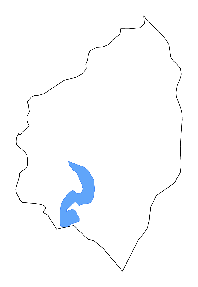 Mapa de contorno de Atlántico, Colombia con lagos y ríos.