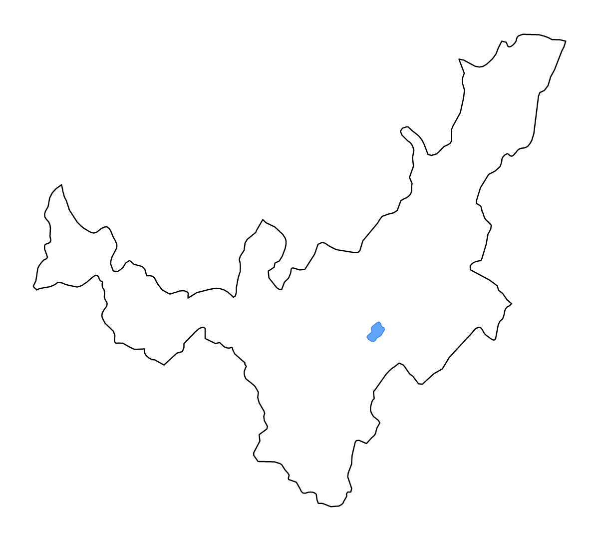 Mapa de contorno de Boyacá, Colombia con lagos y ríos.