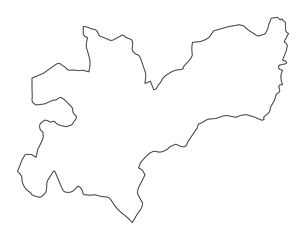 Mapa de contorno de Caldas, Colombia con ríos.