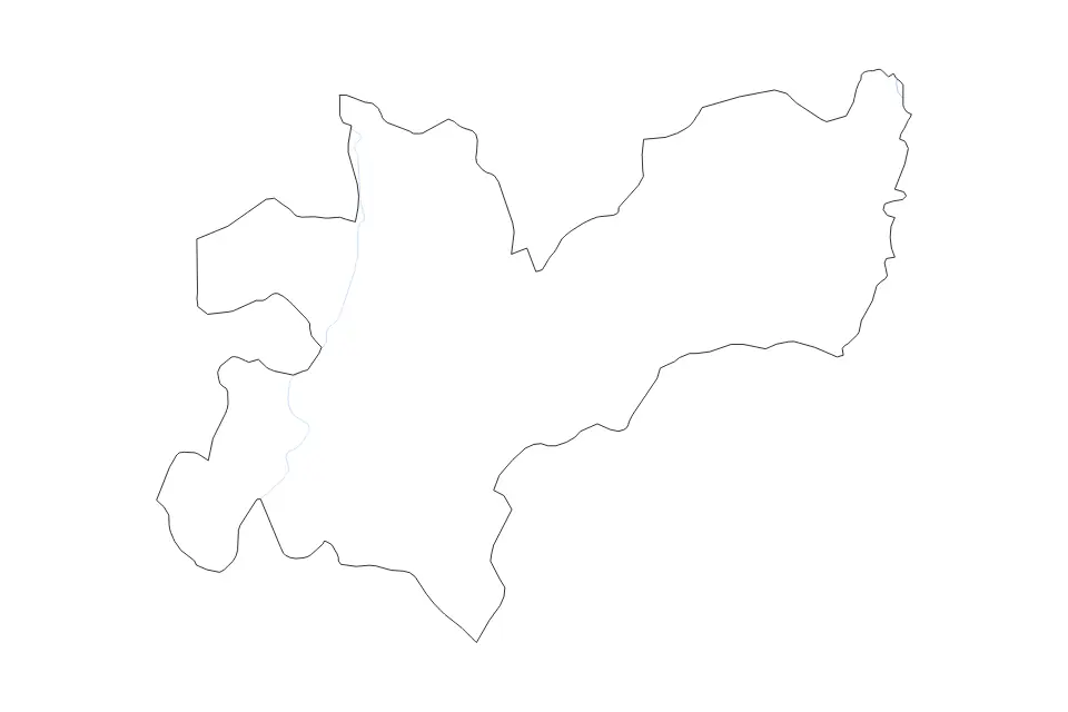 Mapa de Caldas, Colombia de tipo contorno y ríos para América del Sur, con contorno y ríos con límites limpios.