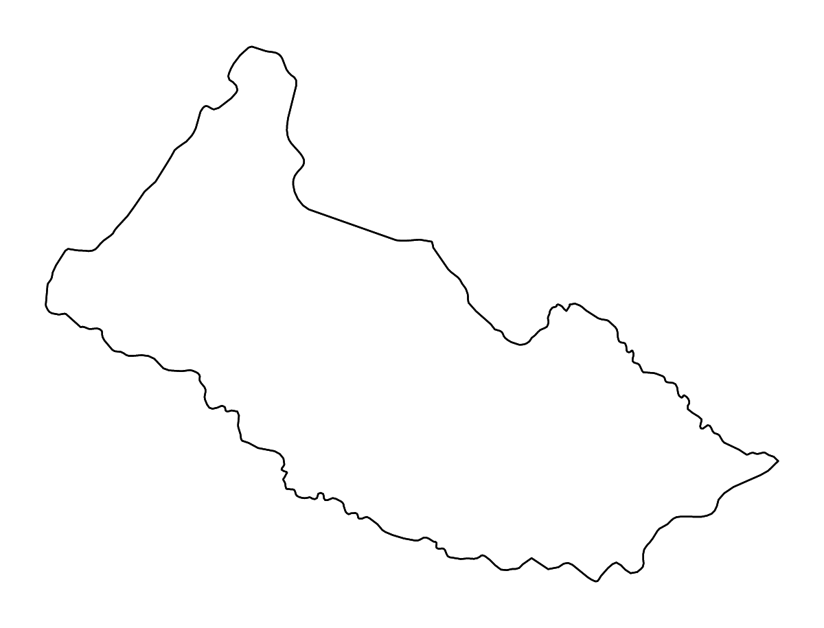 Mapa de contorno de Caquetá, Colombia con ríos.