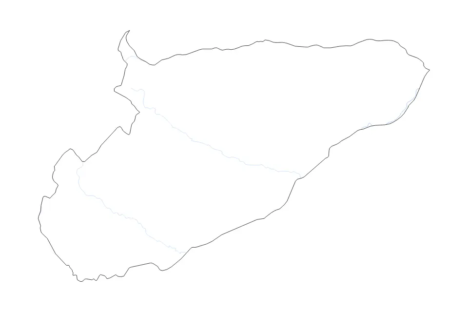 Mapa de Casanare, Colombia de tipo contorno y ríos para América del Sur, con contorno y ríos con límites limpios.