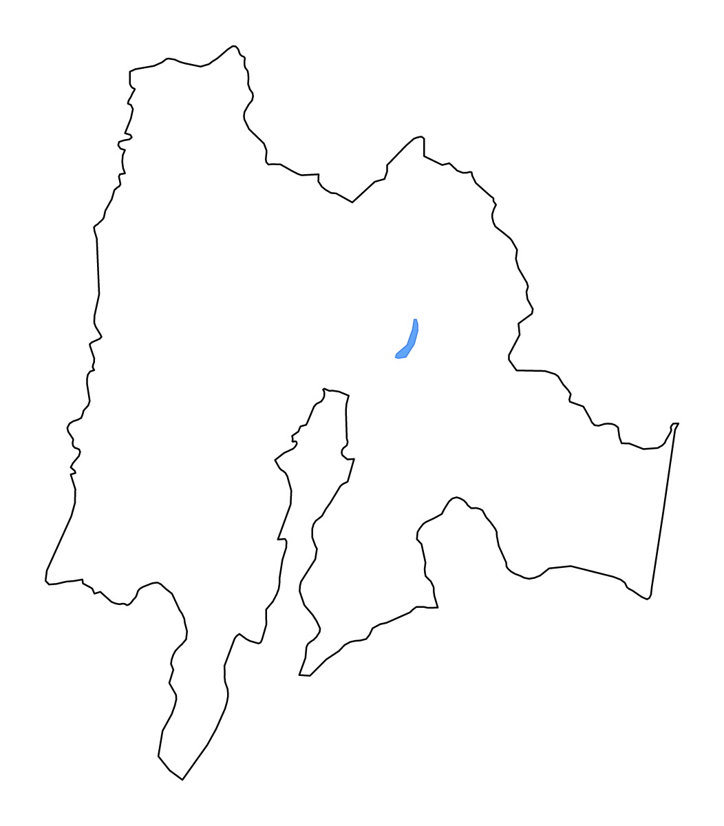 Mapa de contorno de Cundinamarca, Colombia con lagos y ríos.