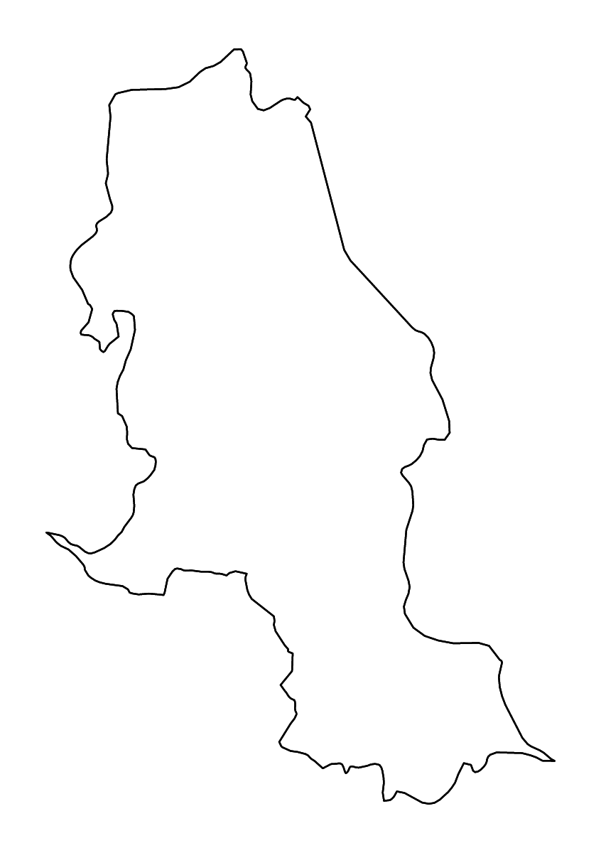 Mapa de contorno de Norte de Santander, Colombia con ríos.