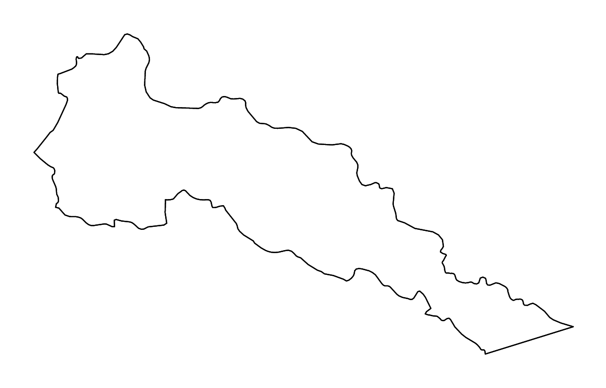Mapa de contorno de Putumayo, Colombia con ríos.