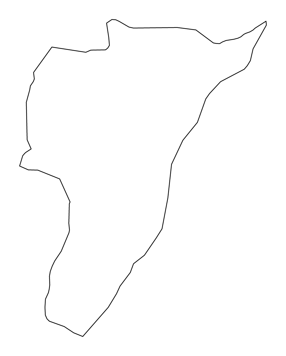 Mapa de contorno de Quindío, Colombia.