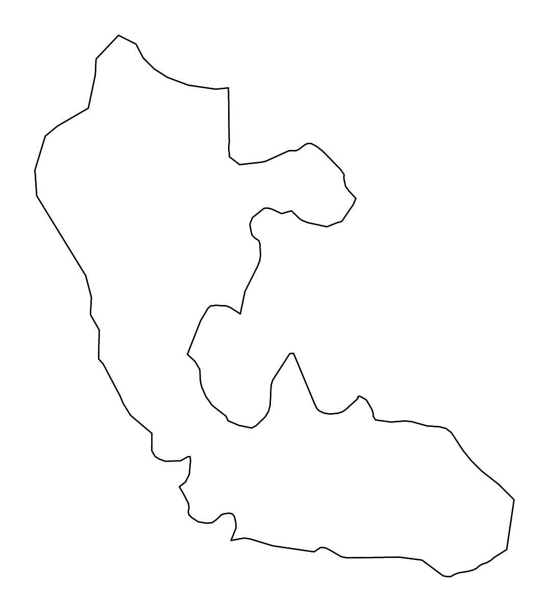 Mapa de contorno de Risaralda, Colombia con ríos.