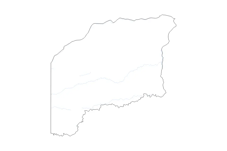 Carte de Vichada, Colombia de type contour et rivières pour Amérique du Sud, montrant contour et rivières avec des limites nettes.
