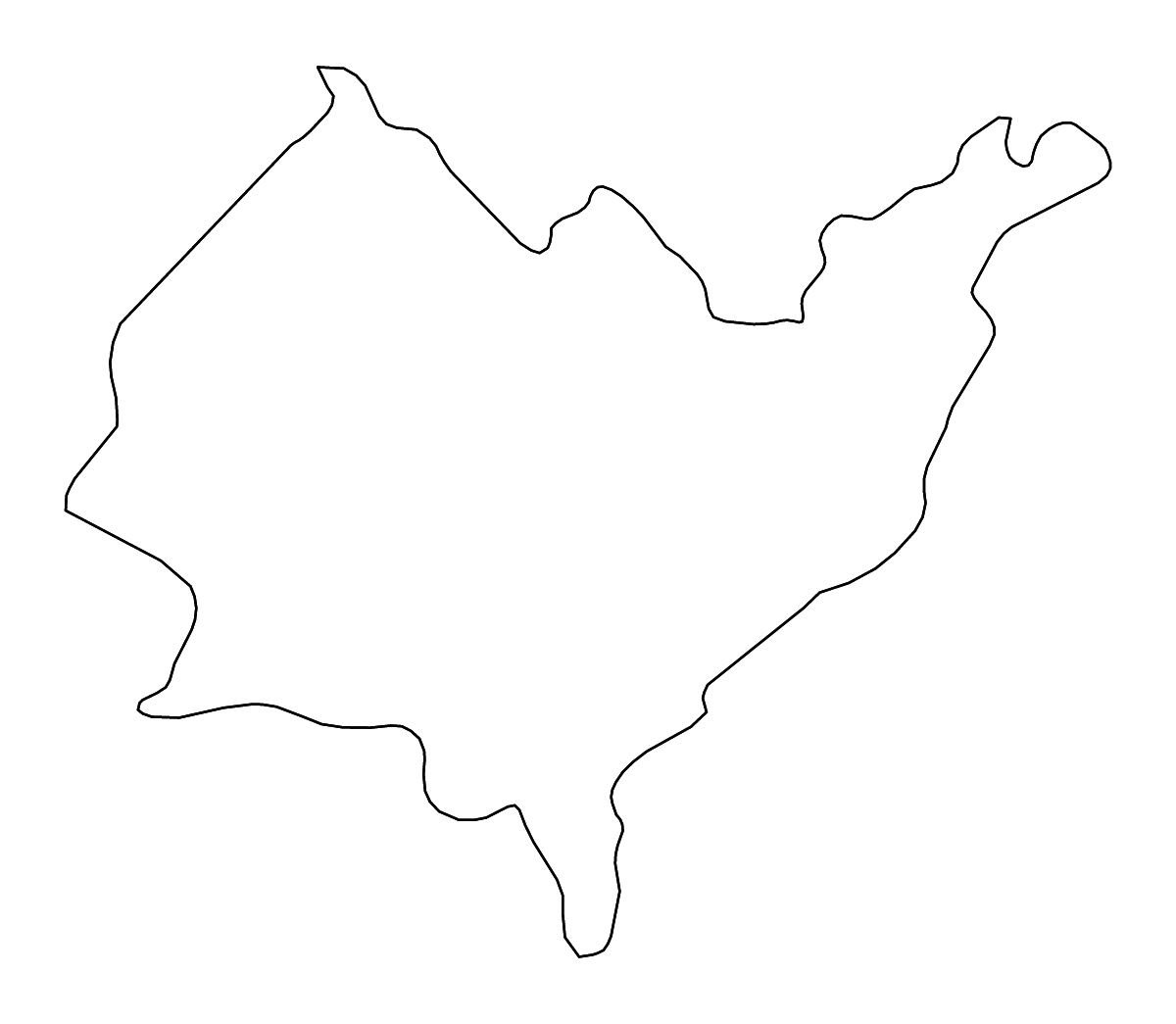 Mapa de contorno de Azuay, Ecuador con ríos.