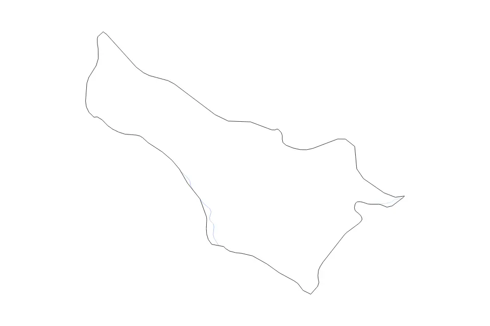 Outline map of Carchi, Ecuador with subdivision borders and rivers.