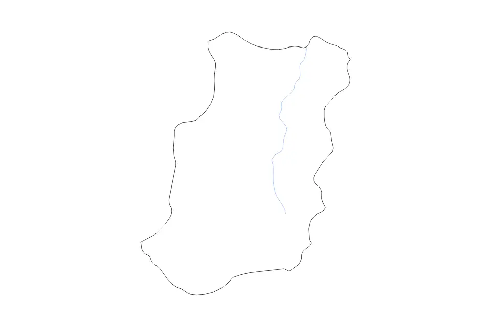 Outline map of Chimborazo, Ecuador with subdivision borders and rivers.