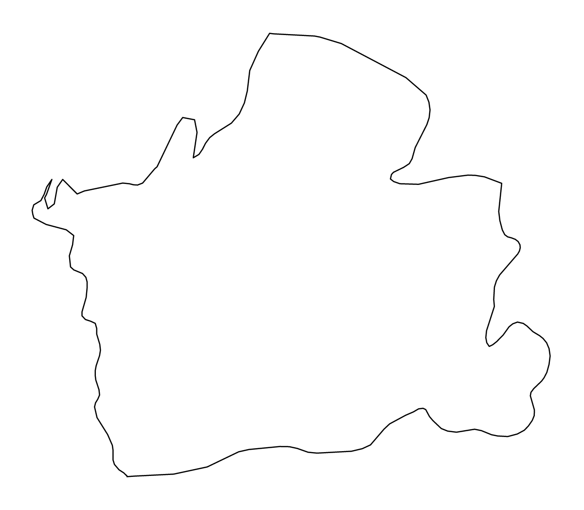 Carte de contour de El Oro, Ecuador.