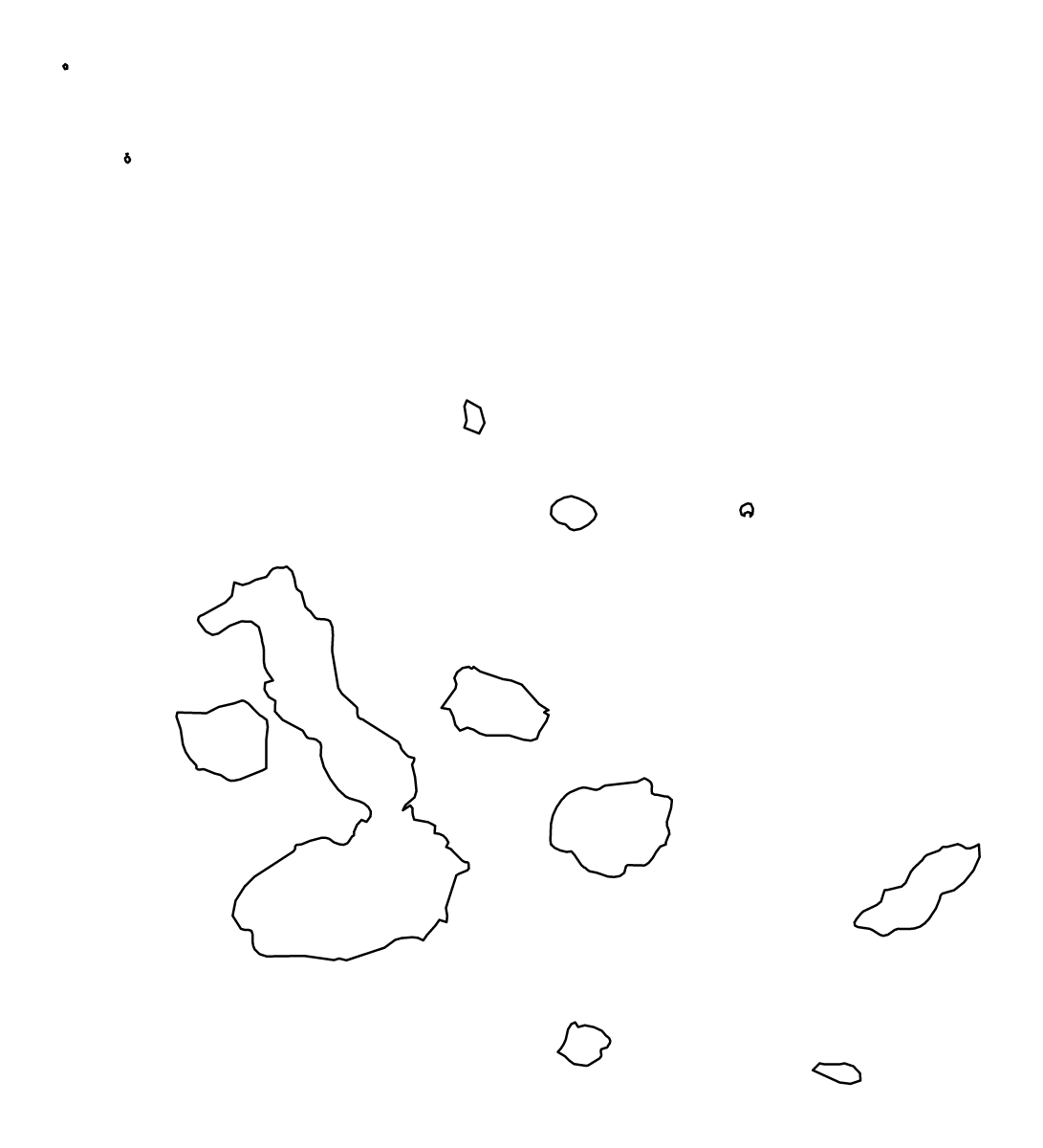 Outline map of Galápagos, Ecuador.