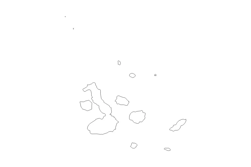 Carte de Galápagos, Ecuador de type contour pour Amérique du Sud, montrant contour avec des limites nettes.
