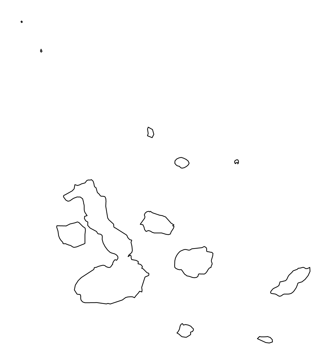 Carte de contour de Galápagos, Ecuador.