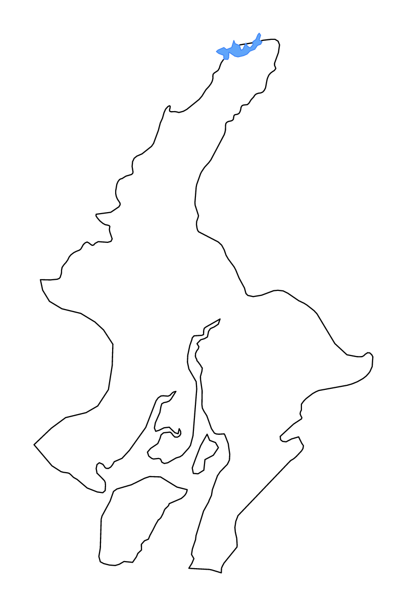 Outline map of Guayas, Ecuador with lakes and rivers.