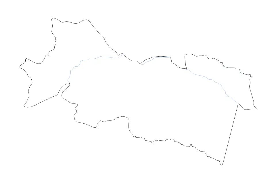 Mapa de Orellana, Ecuador de tipo contorno y ríos para América del Sur, con contorno y ríos con límites limpios.
