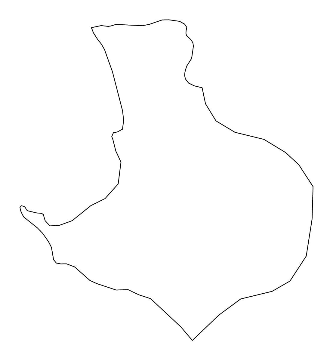 Mapa de contorno de Santa Elena, Ecuador.