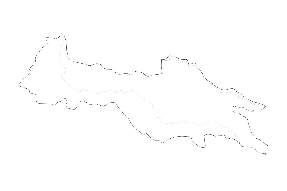 Mapa de Sucumbíos, Ecuador de tipo contorno y ríos para América del Sur, con contorno y ríos con límites limpios.
