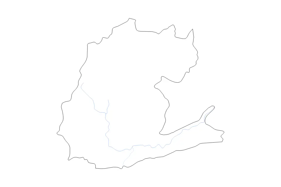 Mapa de Tungurahua, Ecuador de tipo contorno y ríos para América del Sur, con contorno y ríos con límites limpios.
